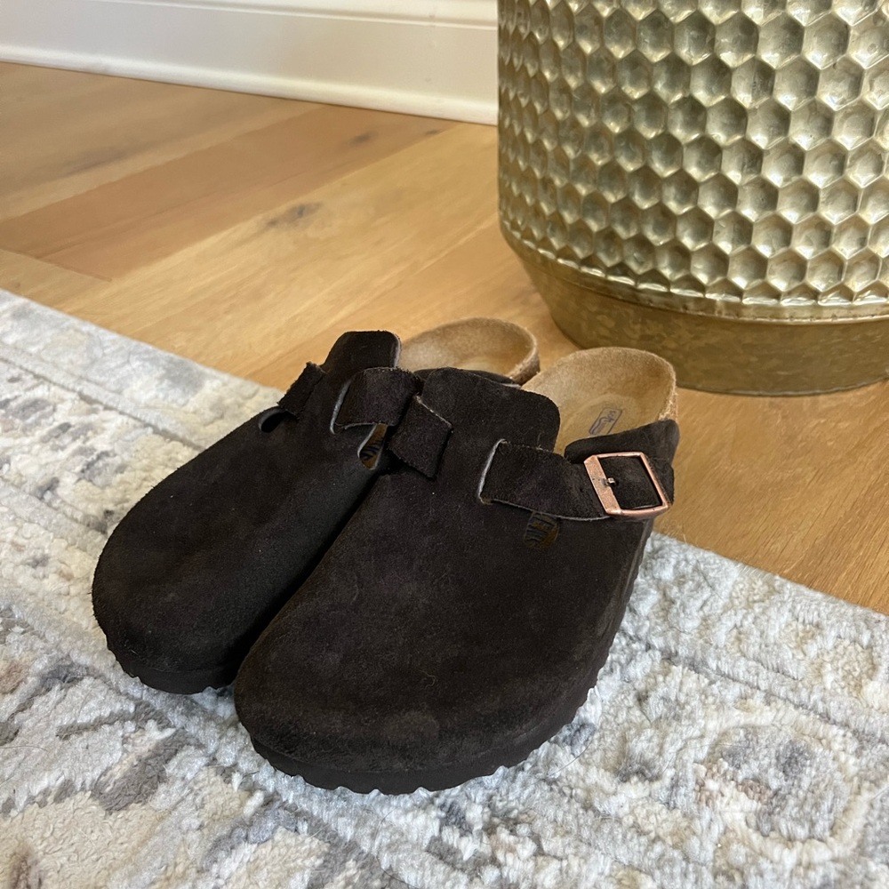 Brown Suede Boston Birkenstocks